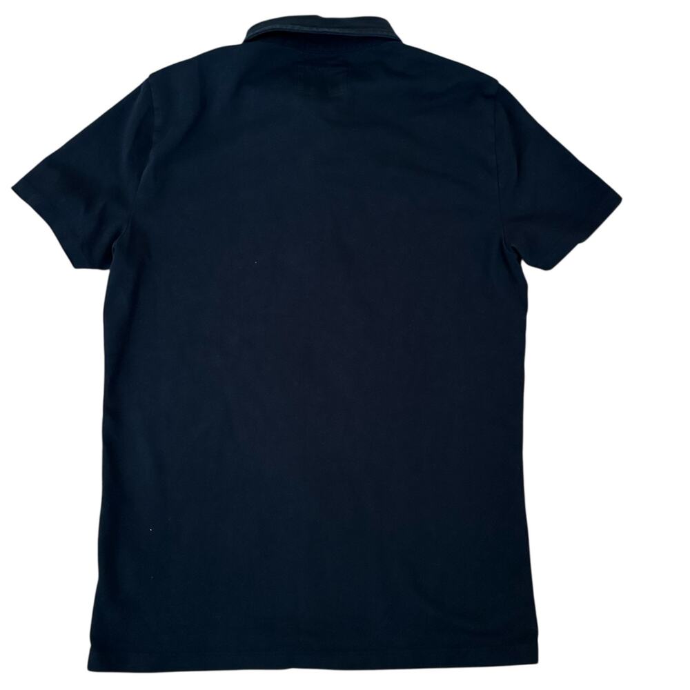 Express Women Black 4 Button Front Pointed Collar Short Sleeve Polo Shirt S/P - Picture 4 of 8